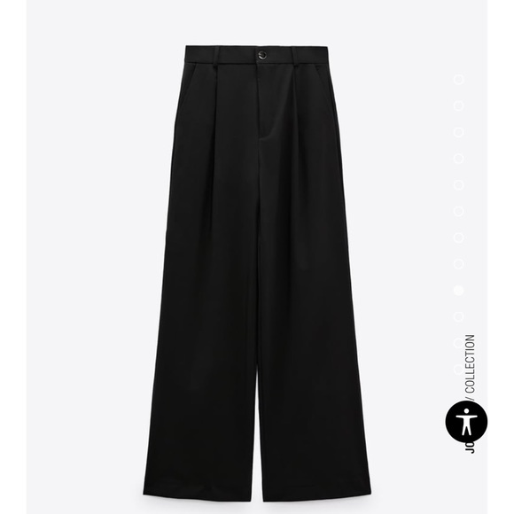 Zara High Waisted Full Length Straight Trouser Pants Black 7385/499 - Picture 14 of 14